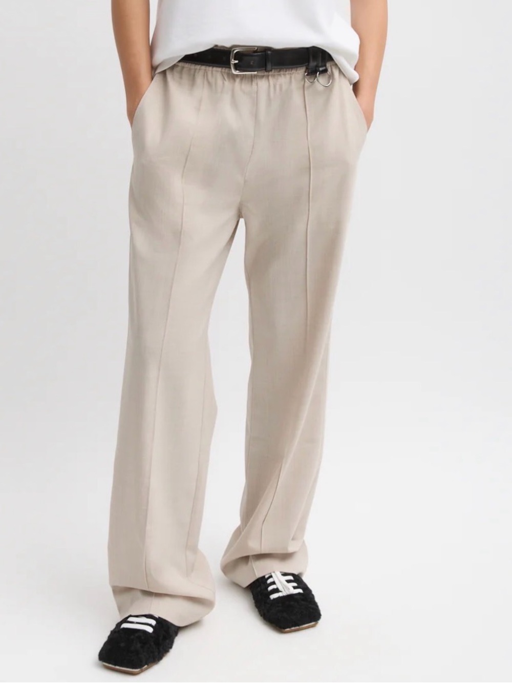 Tropical wool Scottie Jogger in oatmeal melange, XS (short) size.